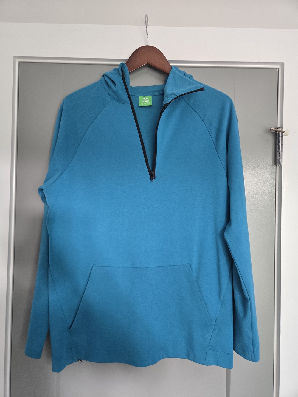 Mens Erima Teal Crewneck Shirt with diagonal Zips